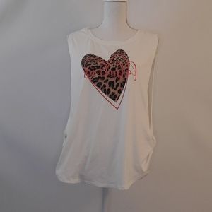 🌟 3 for $15 Deal! 🌟No boundaries white leopard print tank top XL
